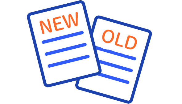 最新版と旧版の資料が混在する